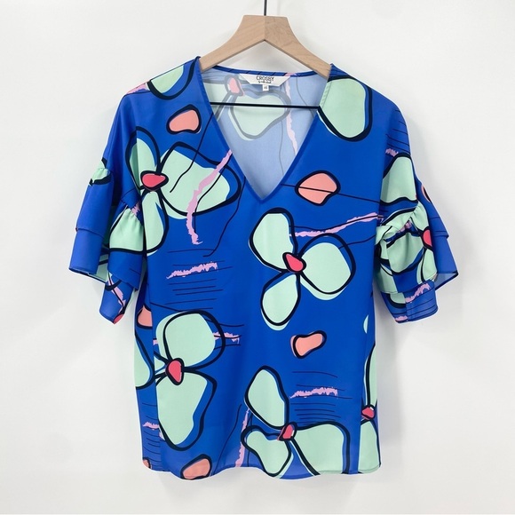 Tops - Crosby by Mollie Burch Colorful Floral V-Neck Blouse XS